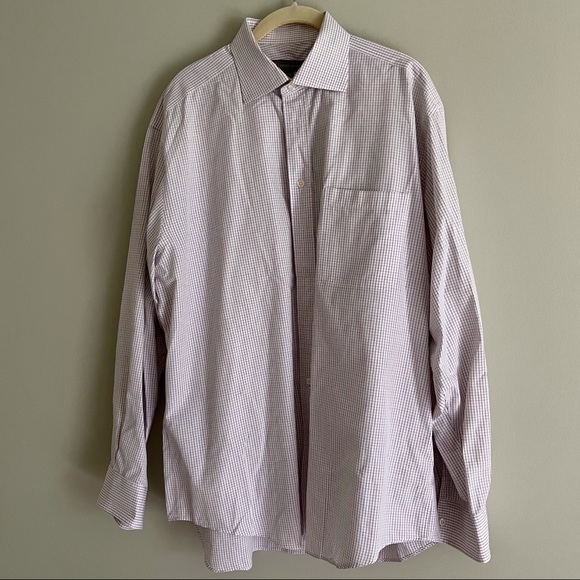 Hickey Freeman Men’s Dress Shirt 16-1/2 35 Red & Blue Check - Picture 1 of 3